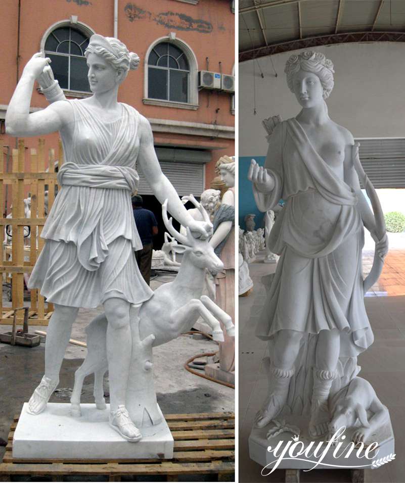 Life Size Marble Goddess Artemis Statue for Sale