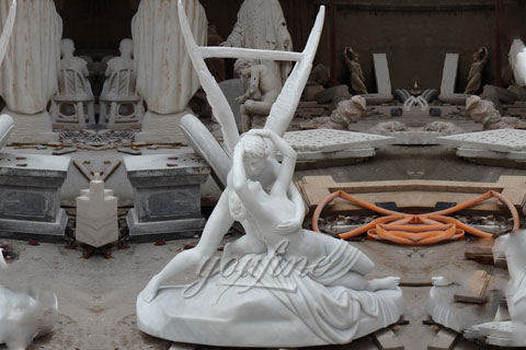 Famous art sculpture of psyche revived by cupid’s kiss made for Italy client