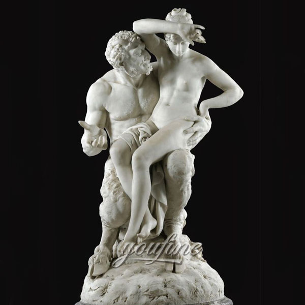 Famous art sculptures of Nymph and Satyr - Albert Ernest Carrier Belleuse for garden ornaments