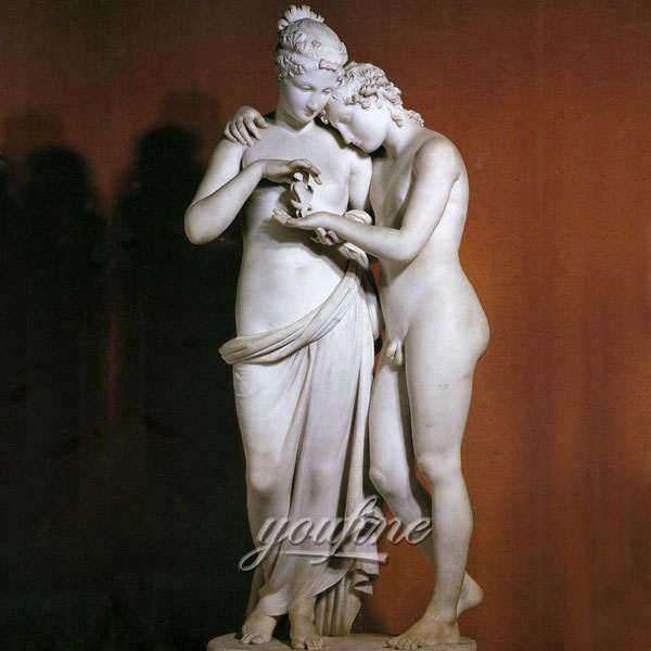 Famous art sculptures of antonio canova cupid and psyche standing