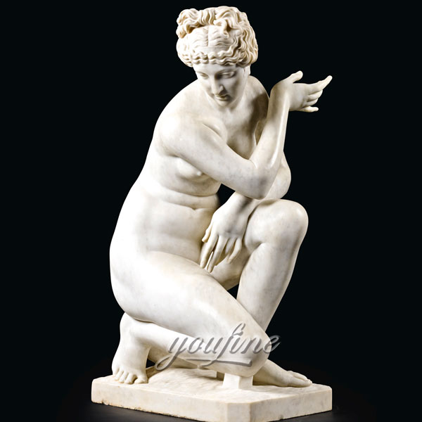 Famous sculptures of life size stone Crouching Venus for home decor