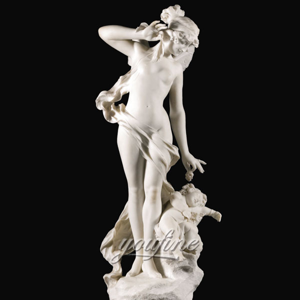 Life size white marble Pietro Bazzanti for garden ornaments