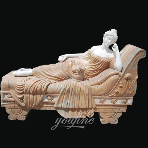 Outdoor life size marble sculptures of Paolina Bonaparte come Venere vincitrice for garden decor